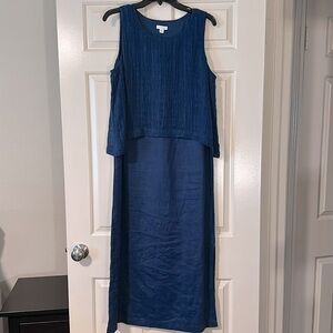 J Jill Blue Tiered Maxi Dress